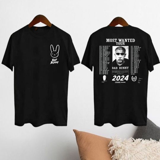 Bad Bunny Most Wanted Tour 2024 Shirt, Bad Bunny Shirt, Bad Bunny Merch