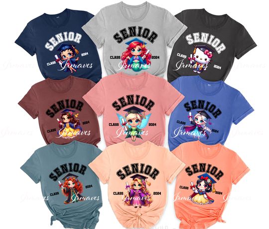 Disney Senior 2024 Shirt, Disney Princess, Disney Graduation T-shirt, Class of 2024 Tee, Graduate Gifts