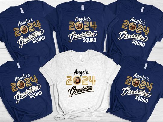 Custom Photo Graduation 2024 Shirt, Matching Family Graduate Shirt, Graduation Shirt, 2024 Graduate Shirt, Custom Family Graduation Shirts