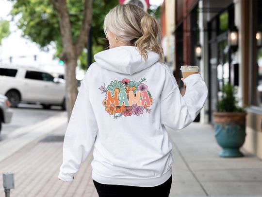 Floral Mama Hoodie,Retro Mom Hoodie, Mother's Day Gift