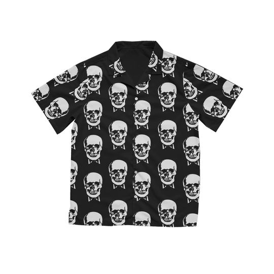 Skull Hawaiian Shirt in Black