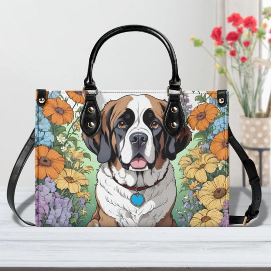 Saint Bernard Dog Leather Bags, Dog Lover Gift