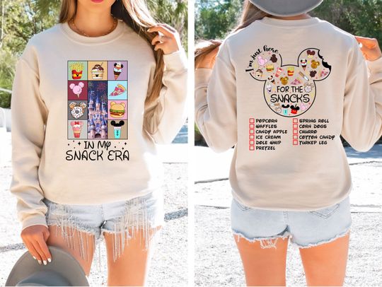 In My Snack Era Double Side Shirt, I'm Just Here For The Snacks Shirt, Epcot World Tour Shirt, Magic Kingdom Shirt, Disney Shirts