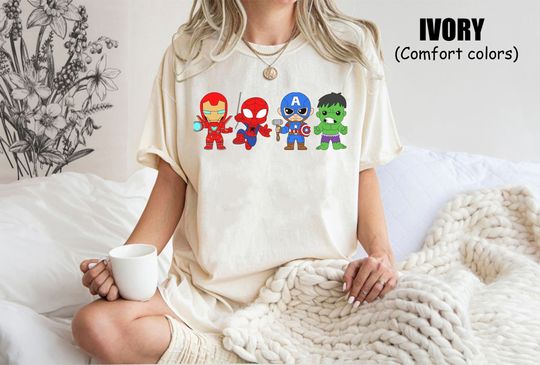 Marvel Avengers Comfort Colors Shirt, Baby Superheroes Shirts, Spiderman Ironman Captain America, Marvel Comics shirt
