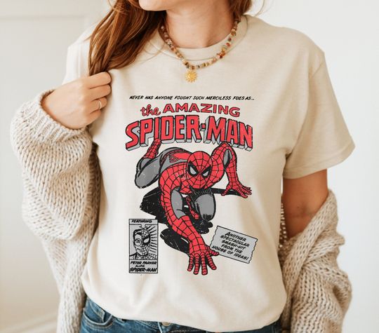 Marvel The Amazing Spider-Man Retro Comic Vintage T-shirt, MCU Fans Marvel Studios T-shirt, Holiday Gift T-shirt, Gift for Spider-Man Lover