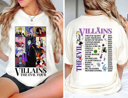 Disney Villains Evil Tour Comfort Colors Shirt, Villains The Evil Tour Shirt, Disney Character Villains, Disney Villain Movie