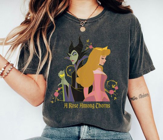 Princess Aurora and Maleficent Shirt, Rose Among Thorns T-shirt, Sleeping Beauty Tee, Disney Family Vacation, Disneyland Trip