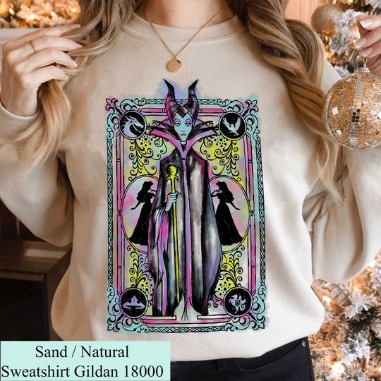Retro Disney Sleeping Beauty Shirt, Watercolors Card Maleficent Unisex T-shirt, Magic Kingdom Shirt, Disneyland Trip 2024, Maleficent Tee