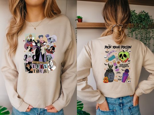 Disney Villains The Evil Tour Shirt, Disney Evil Queen Sweatshirt, Maleficent T-shirt, Disney Girl Tee, Disney World Shirt, Disney Witches