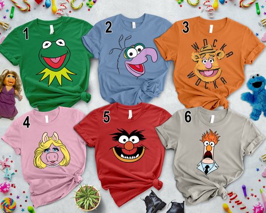 Disney The Muppets Characters Big  Face Halloween T-shirt