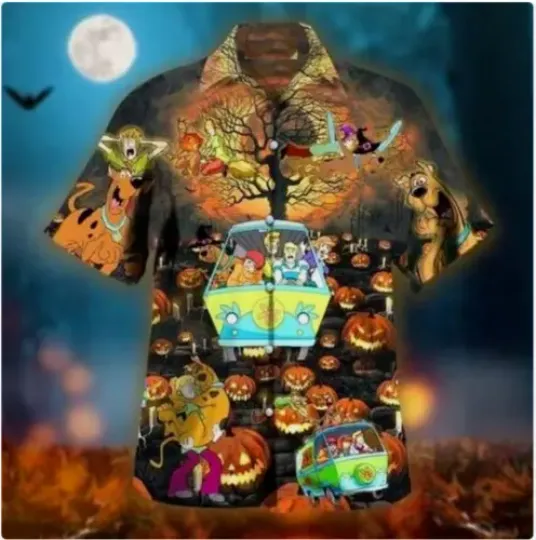 Scooby Doo Happy Halloween 3D HAWAII SHIRT HALLOWEEN GIFT CHRISTMAS GIFT