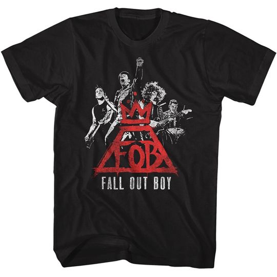 Fall Out Boy Triangle Crown Logo Black Shirts