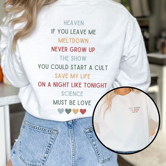 Niall Horan The Show Album Tracklist Double Sided Crewneck Sweatshirt
