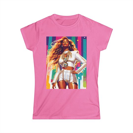 New! Beyonce Vibrant Digital Art Women's Softstyle Tee
