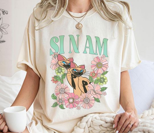 Retro Si & Am Cat Floral Shirt, Lady and the Tramp T-Shirt
