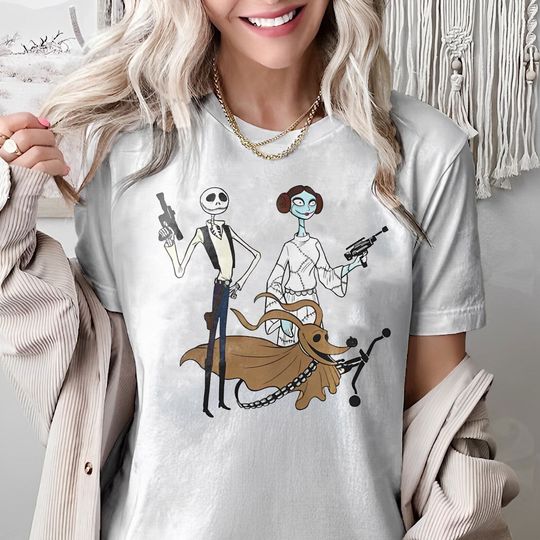 Disney Star Wars Han Solo Leia Shirt, Jack Skellington Sally T-shirt, Christmas Before Nightmare