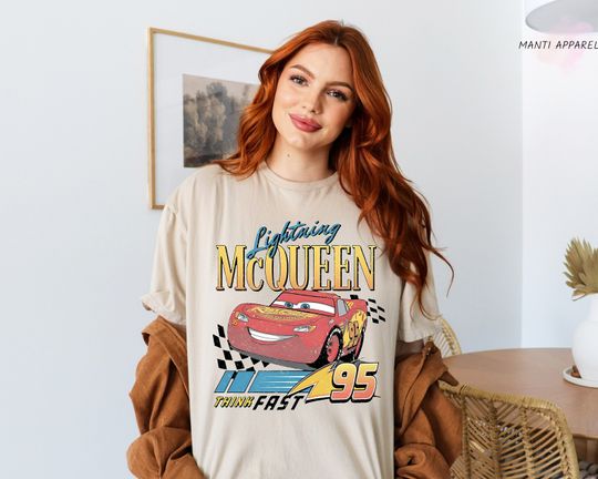 Retro Disney Cars Lightning McQueen 95 Birthday Boy Shirt