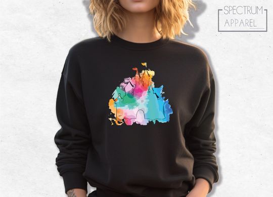 Discover Watercolor Castle Sweatshirt, Disney Castle Sweatshirt, Castle Sweatshirt, Disney Sweatshirt, Magical Castle Sweatshirt, Wizard Castle