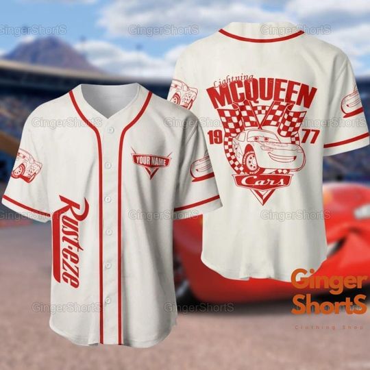 Personalized Cars Lightning Mcqueen Baseball Jersey