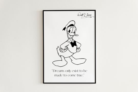 Simple/Minimal Donald Duck Art Print - Disneyworld Character Wall Art