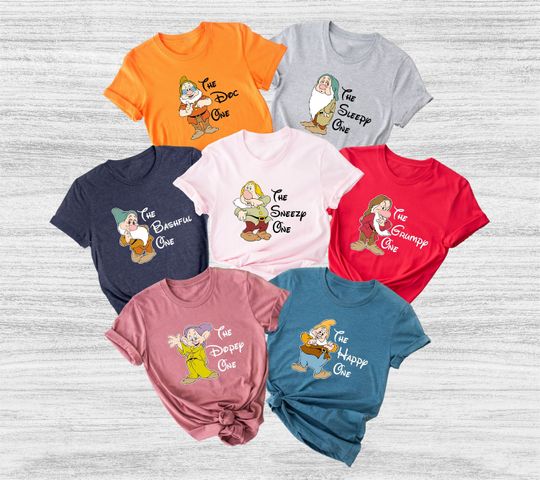 Seven Dwarfs Shirts, 7 Dwarfs, Disney Group Shirts, Snow White, Disney Family Tshirt, Seven Dwarfs Birthday Party