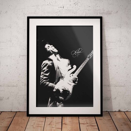 Prince Poster with signature - Prince Rogers Nelson Art - Rock Music Wall Design