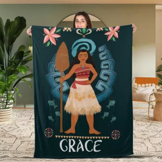 Disney Moana Movie Blanket, Moana Princess Fleece Blanket