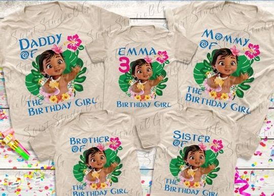 Personalized Moana Birthday Party Shirts, Moana Birthday Shirts, Baby Moana Disney Family Shirts, Disney Birthday Shirts, Disneyworld Shirts