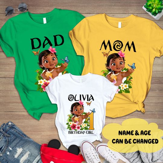 Moana Birthday Shirt | Moana Family Shirts | Baby Moana Family Birthday Shirt | Personalized Moana Princess Birthday Girl T-Shirt