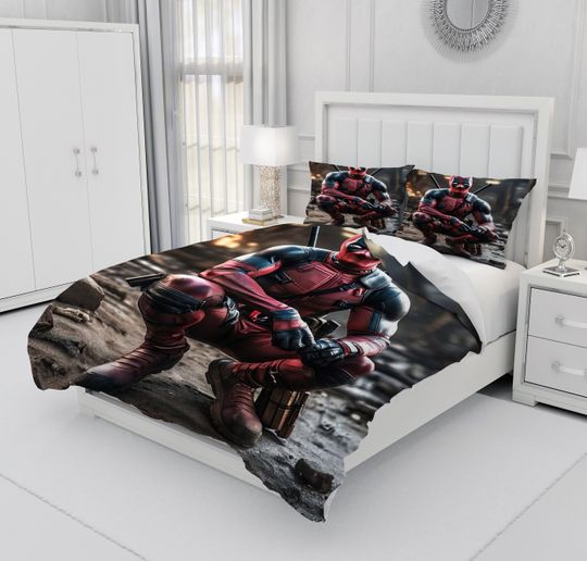 Deadpool Bedding Set, Super Hero Bedroom Decoration