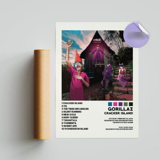Gorillaz Posters / Cracker Island Poster / Album Cover Poster, Home Decor, Gorillaz, Cracker Island