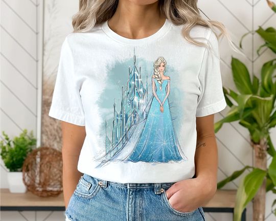 Princess Elsa Shirt, Elsa Fashion Shirt, Frozen Elsa Cute Tee, Frozen Princess Tee, Disneyworld Princess  Tee.