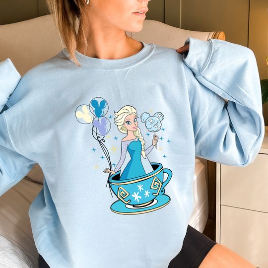 Retro Princess Elsa Sweatshirt, Frozen Elsa Sweatshirt, Frozen Cartoon Sweater, Disney Princess Sweatshirt, Trending Sweatshirts