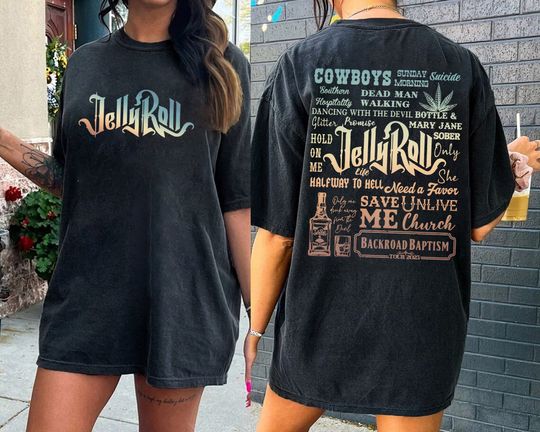 Backroad Baptism Tour 2023, JellyRoll Tshirt, JellyRoll  Graphic tshirt, concert , music country shirt Gift for men women tshirt