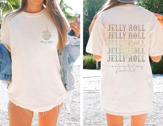 Jelly I'm only one Drink away from the devil shirt, Jelly Roll Shirt, Backroad Baptism Tour Shirt, Jelly Roll Gift for Fans