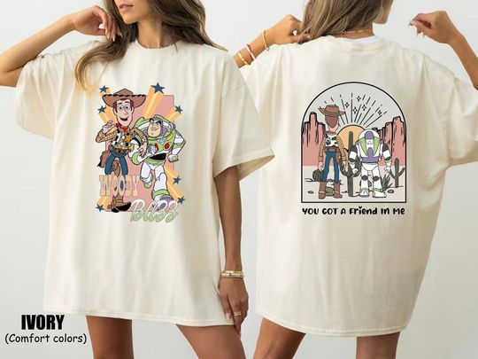 Vintage Woody and Buzz Lightyear  Shirt, Toy Story Cowboy