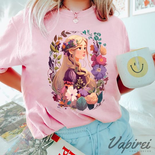 Vintage Disney Rapunzel Floral Shirt, Tangled Rapunzel Shirt, Mother's Day, Gift for Mom