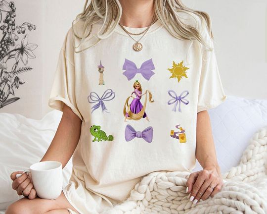 Discover Retro Rapunzel Tangled Coquette Shirt, Rapunzel And Pascal Shirt