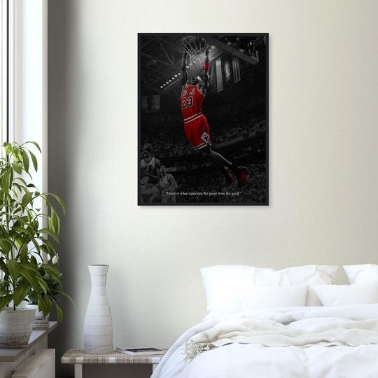 Heart - Michael Jordan Poster, Basketball Player Poster