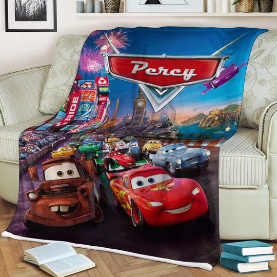 Personalized Disney Car Racer Plush Fleece Blanket