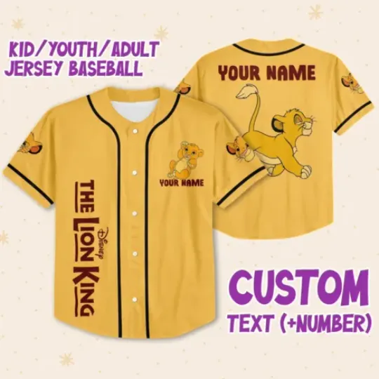 Personalize The Lion King Baby Cute Custom Kids, Youth, Adult Disney Baseball