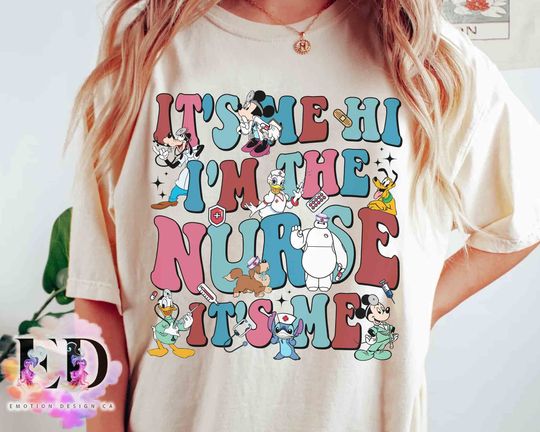 Discover Cute It's Me Hi I Am The Nurse It's Me T-shirt, Disney Princess Happy Nurse's Day 2024 Tee