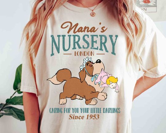 Disney Peter Pan Nana's Nursery Caring For Your Little Darlings Retro Shirt