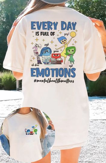 Disney Inside Out Every Day Is Full Of Emotions Shirt,Speech Therapy, Disneyland Family Vacation 2024 Trip