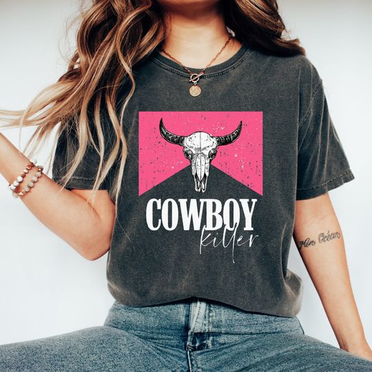 Comfort Colors Pink Cowboy Killer Shirt, Rodeo Shirt, Country Concert Tshirt, Western Shirt Country Music Shirt, Nashville Shirt Cowgirl Tee