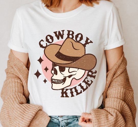 Discover Halloween ShirtCowboy Killer Shirt, Halloween Shirt,,Country Girl Shirt, Boho Western Shirt, Funny Halloween Shirt , Retro Halloween Shirt