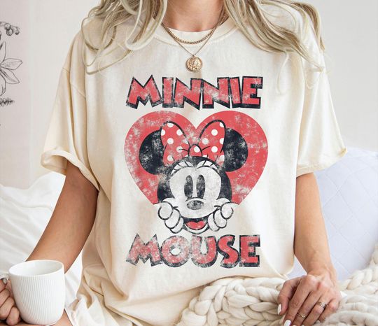 Disney Minnie Mouse Cute Heart Portrait Shirt, Mickey and Friends T-shirt