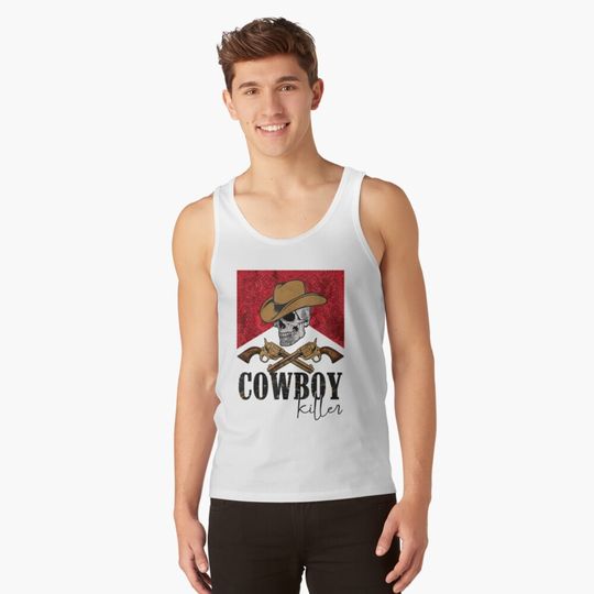 Cowboy Killer Skeleton Graphic Classicc Western Country Cowgirl Vintage Tank Top