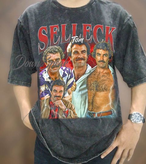 Vintage Tom Selleck T-shirt, Vintage Wash Tom Selleck T-Shirt, Retro 90s Tom Selleck Unisex Graphic Tee