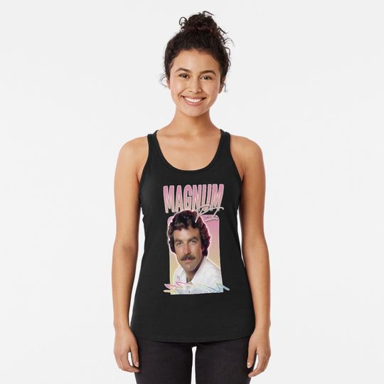 Magnum PI 80s Retro Style Tom Selleck Racerback Tank Top